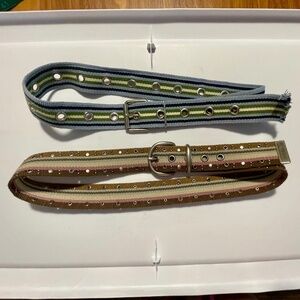 Set of 2 Vintage Cloth  Belts - S/M